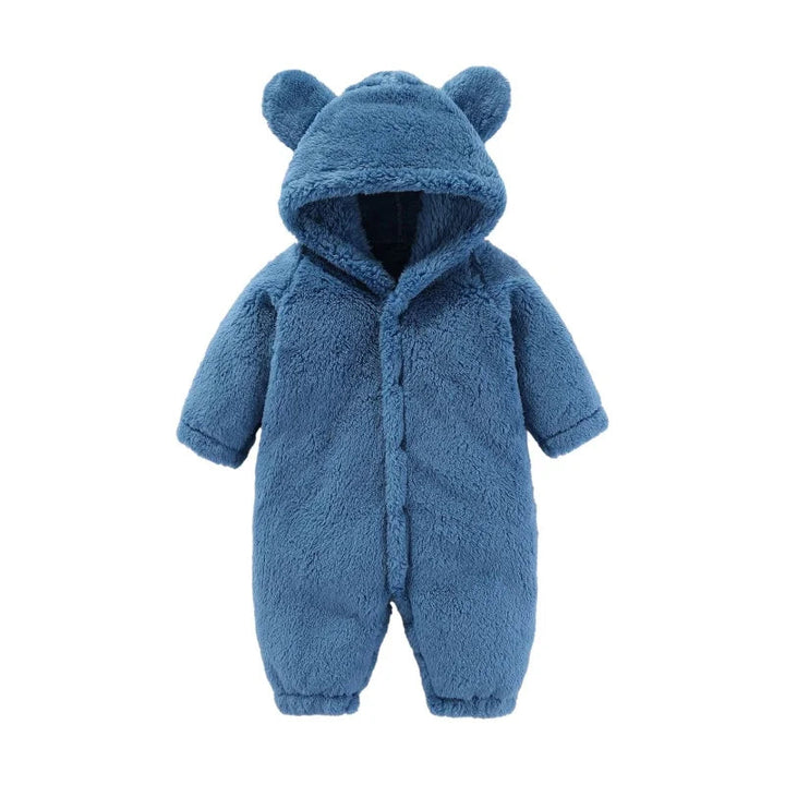 CuddleCub toddler fleece jumpsuit. Warm baby winter wear, comfortable cold weather outfit.