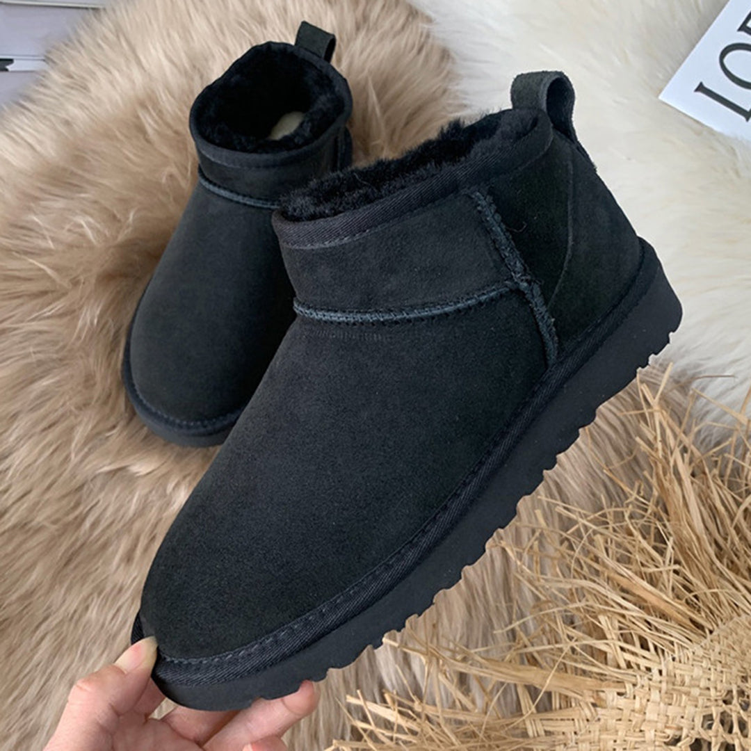 Cozy women's lined ankle winter boots with faux fur for warmth and style. Perfect for cold weather.