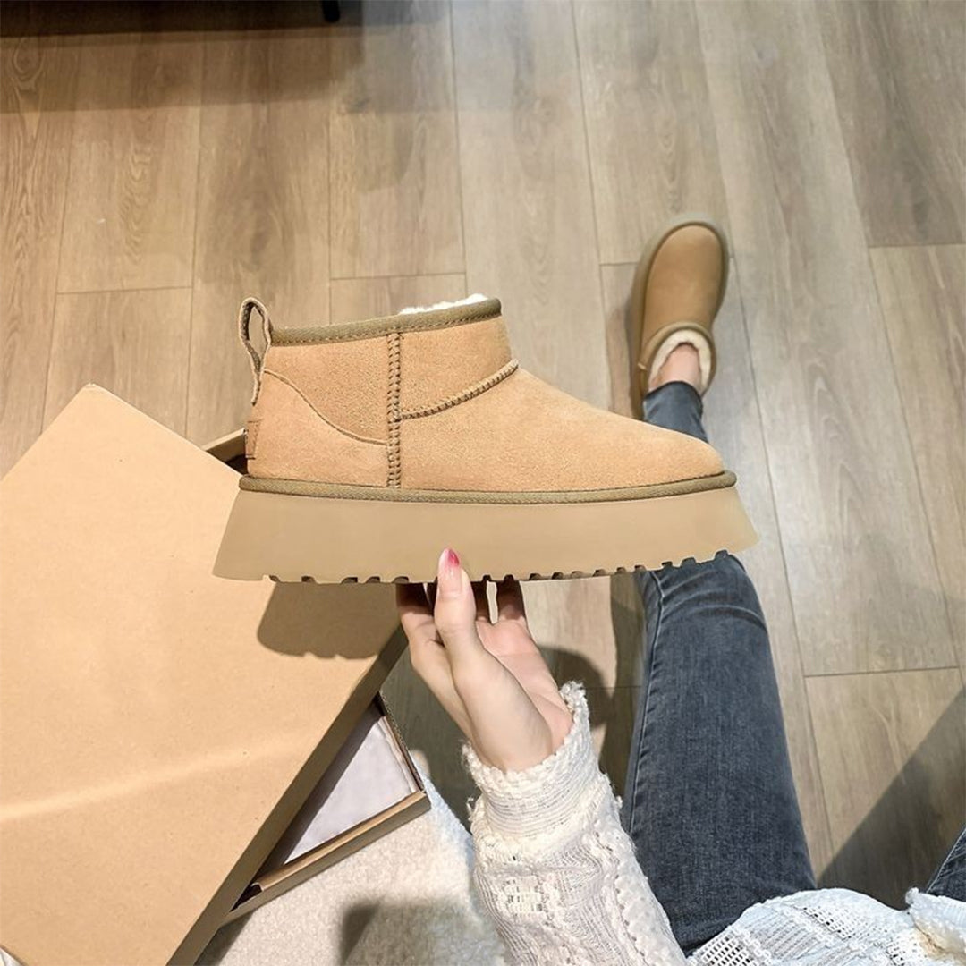 Luxe women's fur-lined ankle winter boots, offering superior warmth, comfort, and a stylish look.