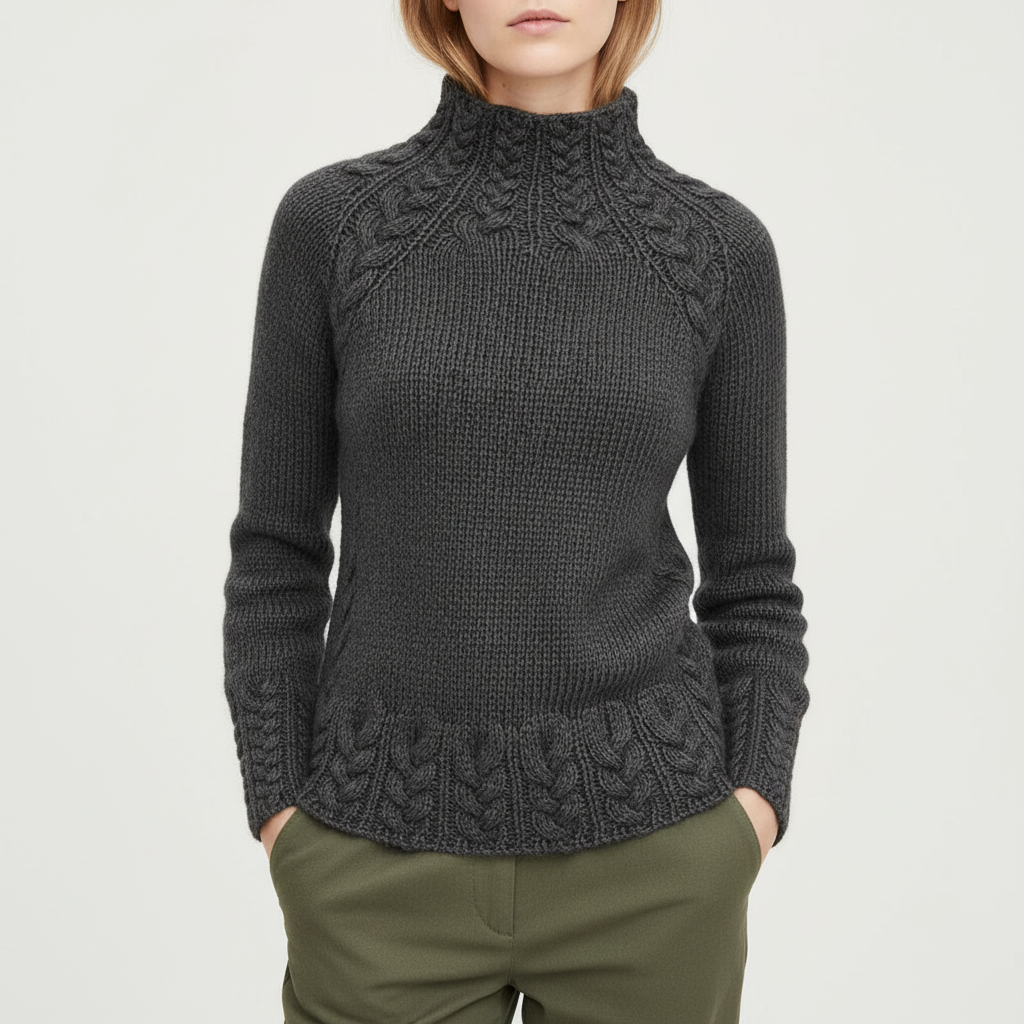 Stylish women's knitwear sweater in a relaxed fit, perfect for layering