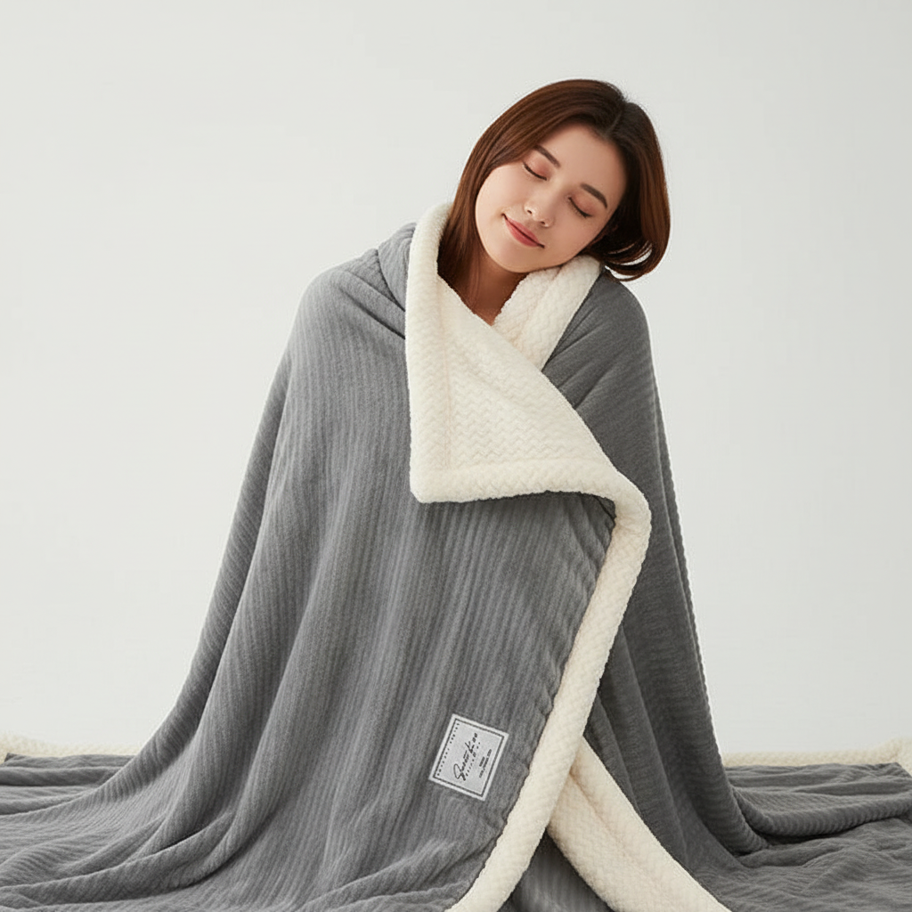 CozyBlanket: Unisex plush fleece blanket, perfect for gifts or personal use, enhancing any decor