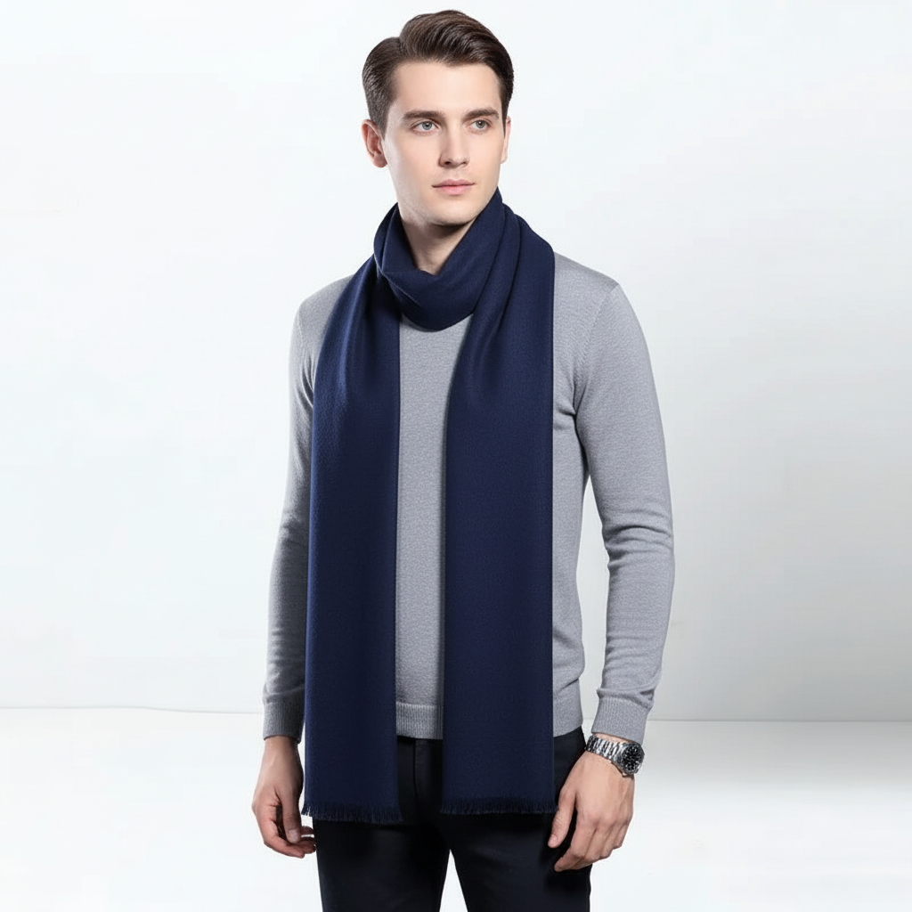 Versatile plain cashmere long scarf, perfect for layering and warmth