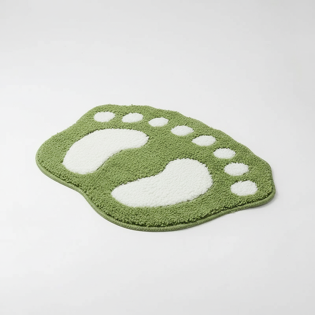 Unisex foot-shaped bath mat by CozyFoot, crafted from plush memory foam for ultimate softness