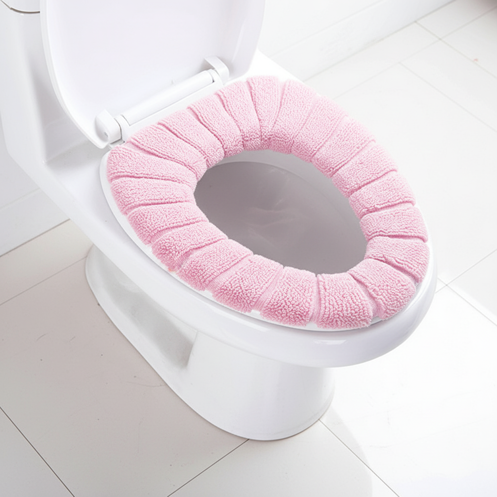 Warm, washable unisex padded toilet seat cover by CozySeat, soft polyester for home improvement