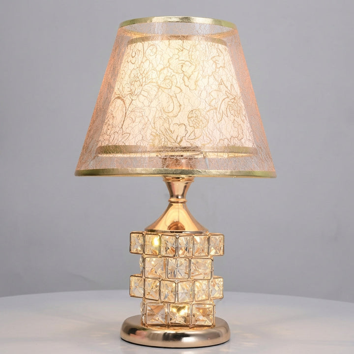 Close-up of a Crystelleon crystal lamp, LED, illustrating its reflective qualities