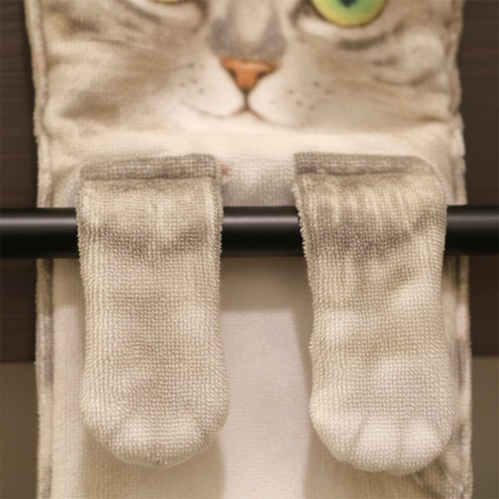 Soft cat hand towel, quick drying and highly absorbent, ideal for kitchen & bath