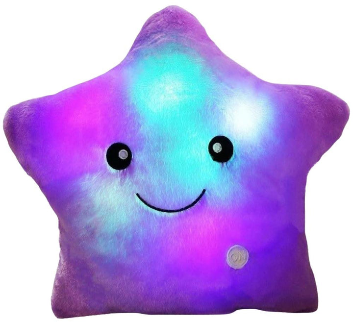 Cute plush star night light for kids, emits a soft, comforting glow in bedrooms or nurseries.
