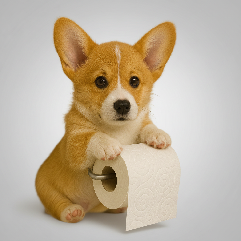 Unisex WuffKeeper dog toilet paper holder, convenient no drill installation, quirky home accent