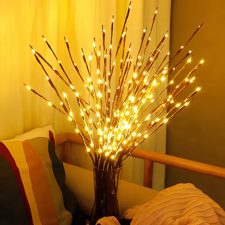 Warm white LED decorative branches, ideal for table centerpieces or vases