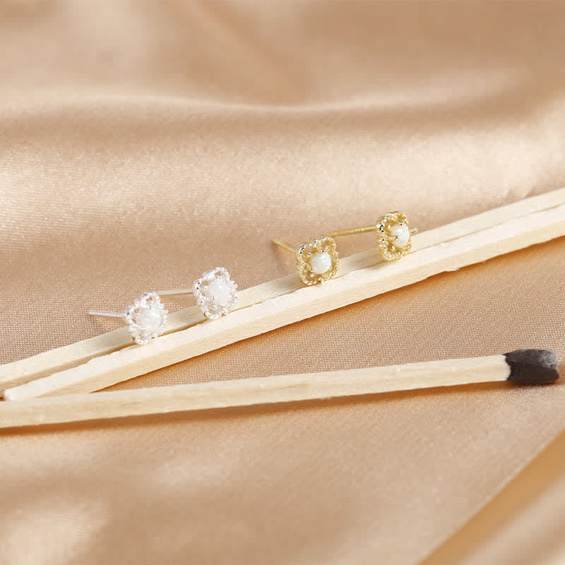 Shimmering vintage opal drop earrings for women, elegant, dainty, and perfect for special occasions.