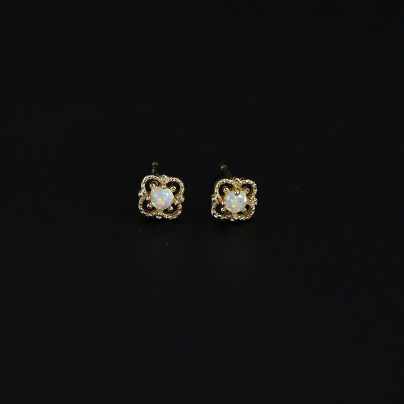 Fashionable women's vintage opal drop earrings, a dainty and timeless elegant piece.