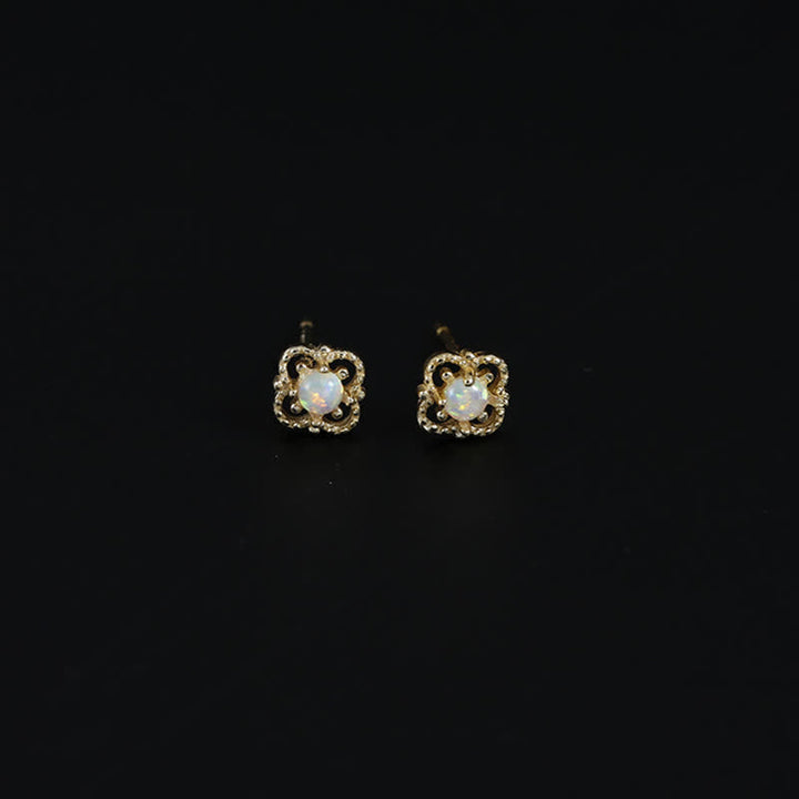 Fashionable women's vintage opal drop earrings, a dainty and timeless elegant piece.