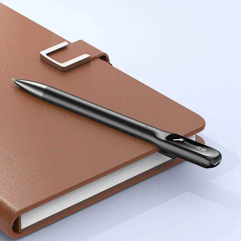 Sleek digital pen audio recorder with OLED display, offering high-quality voice recording and portable convenience.
