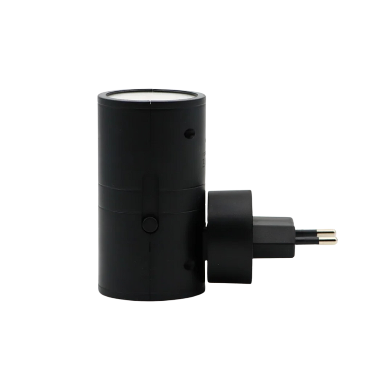 Energy-efficient plug-in night light with an automatic dusk-to-dawn sensor and adjustable brightness control.