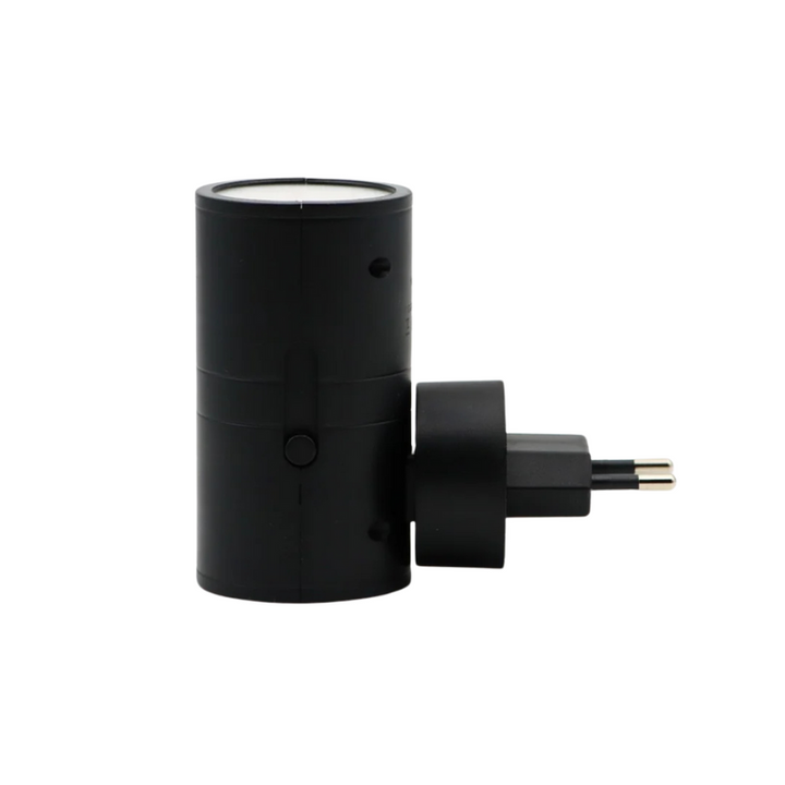 Energy-efficient plug-in night light with an automatic dusk-to-dawn sensor and adjustable brightness control.