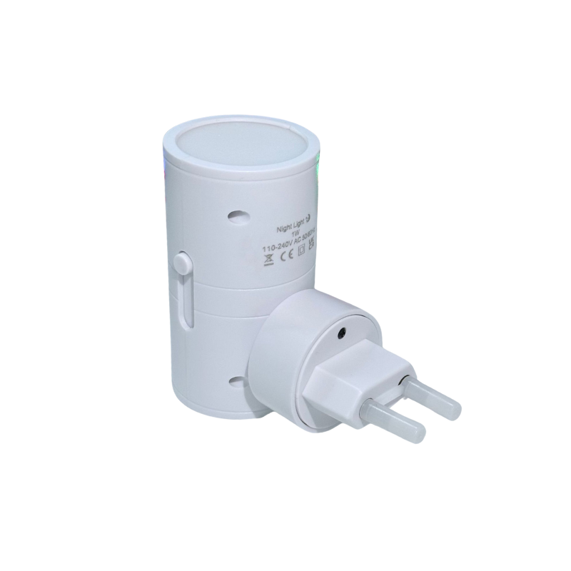 Modern dimmable LED night light, activated by an automatic sensor, providing gentle illumination for home decor.