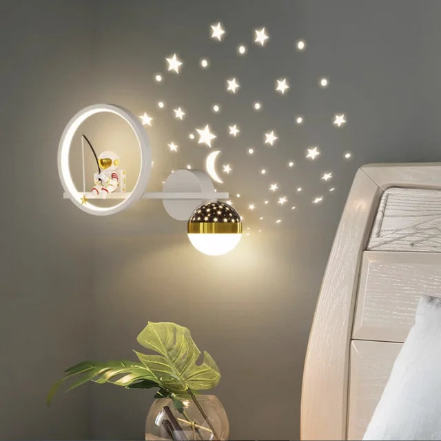 Modern LED wall lamp for kids' playroom, a stylish and playful lighting solution for children's rooms.