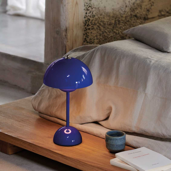 Sculptural MoonGlow LED lamp, dimmable, offering a statement piece for contemporary home decor.