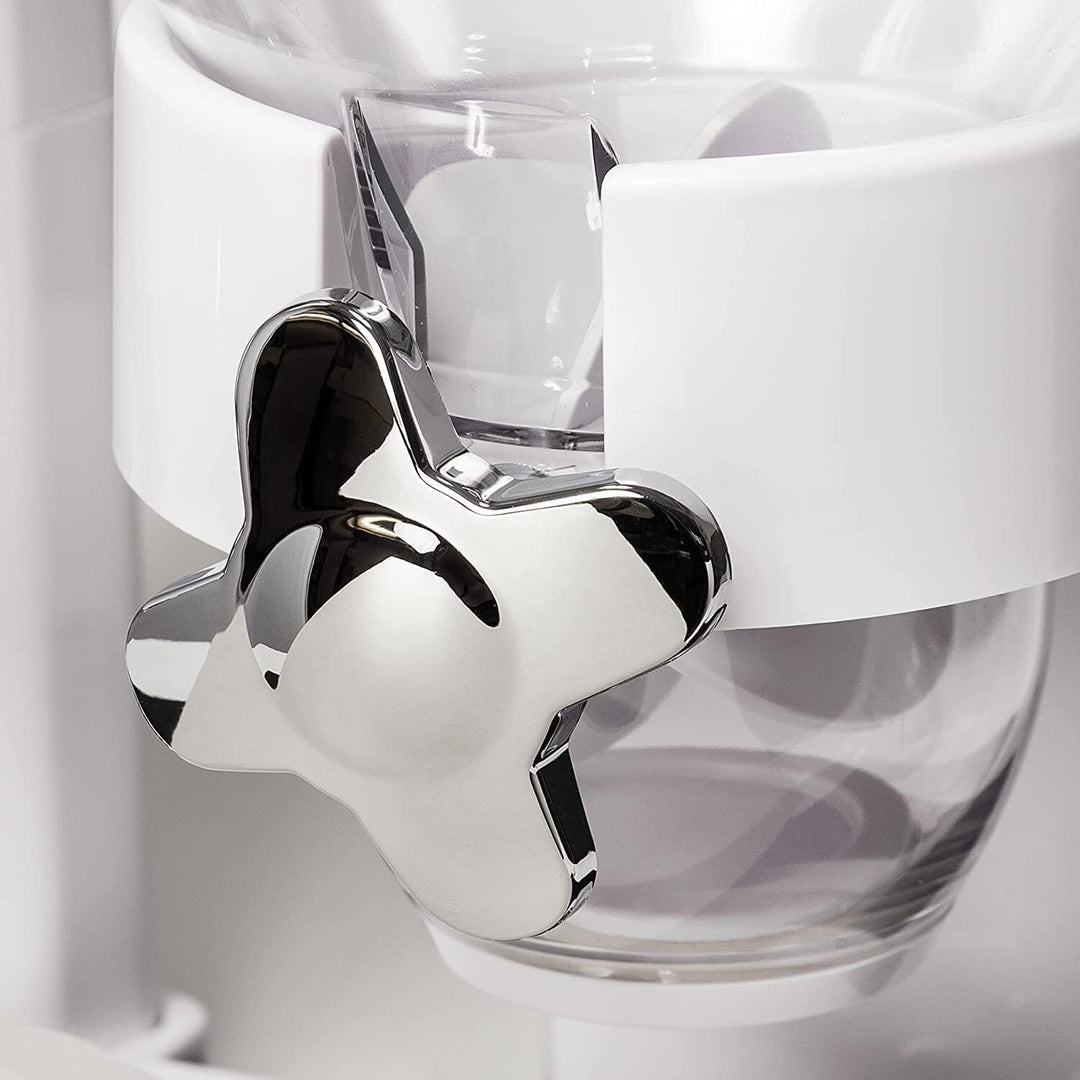 Dry food dispenser with two compartments, ideal for cereals, granola, or snacks