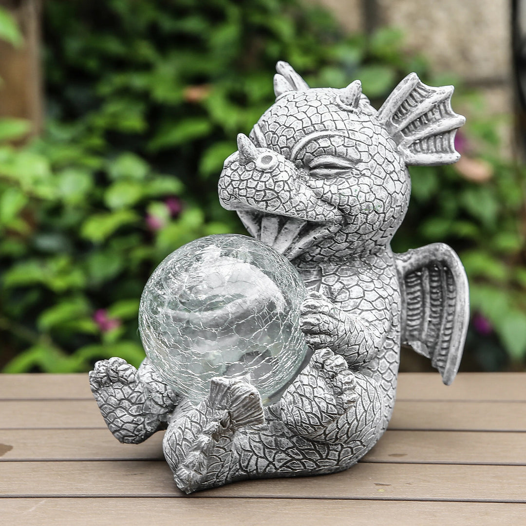 Detailed dragon sculpture LED table lamp. Fantasy accent light adds magic to any space or desk.
