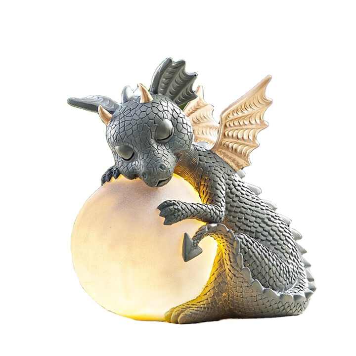 Unique fantasy dragon LED table lamp. Mythical accent light, perfect gift for dragon lovers.