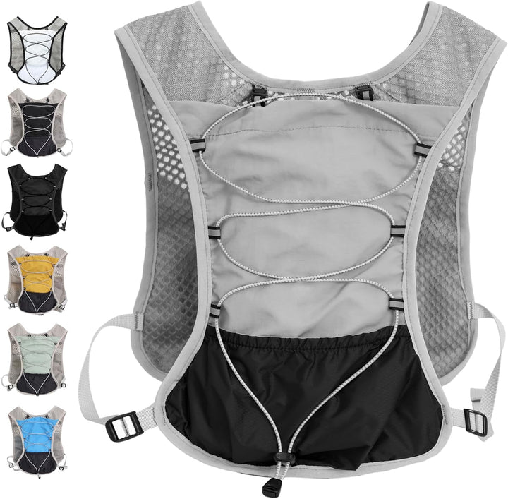 Dravien Ultra-Light Hydration Running Vest from above, displaying multiple storage compartments