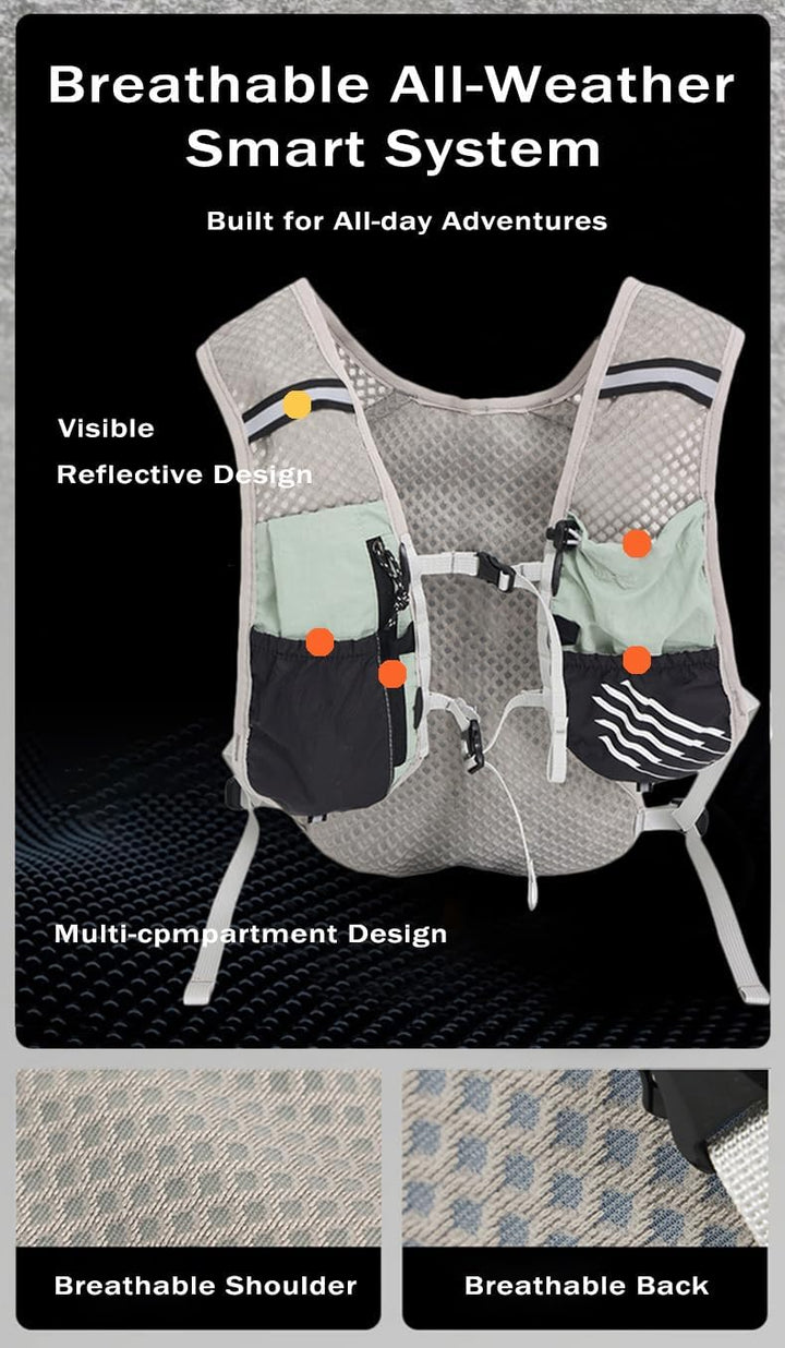Female runner wearing Dravien Ultra-Light Hydration Vest, perfect for trail running or cycling