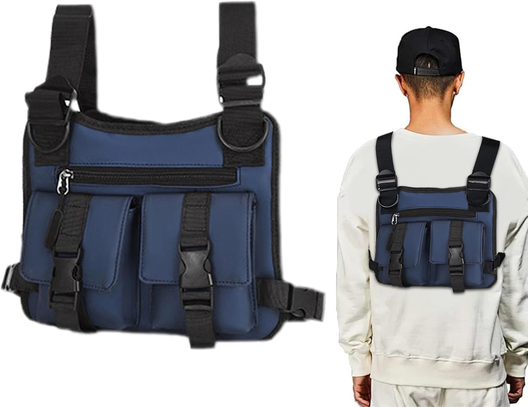 Front view: Men's Dravon running vest, adjustable straps, designed for athletic outdoor activities