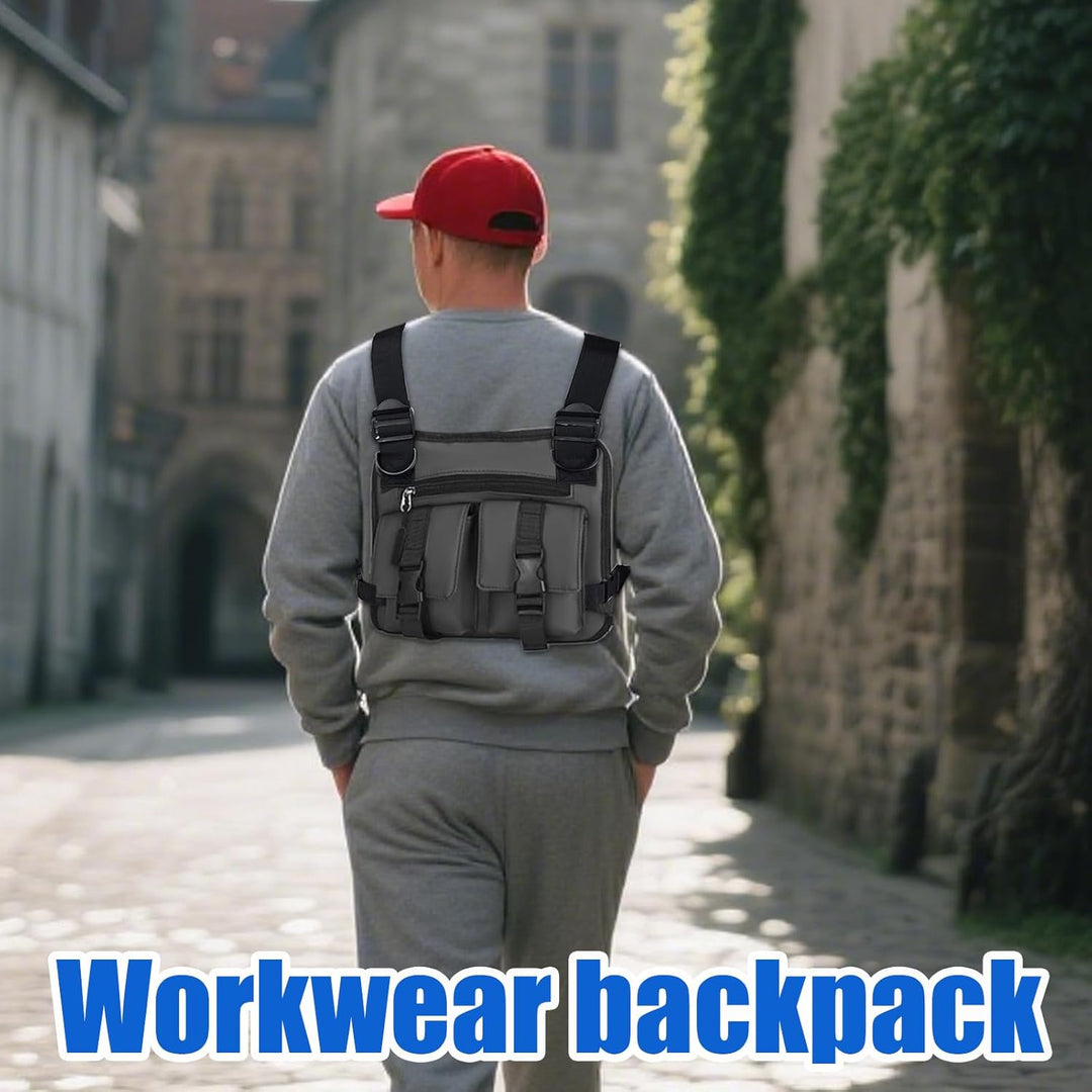 Detail:dravon vest's durable stitching, ensuring longevity for this men's running accessory