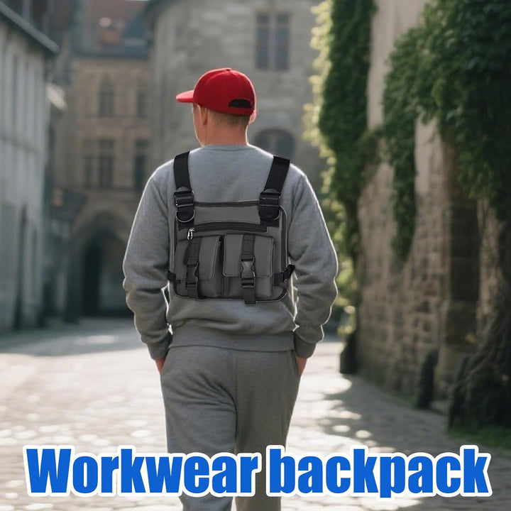 Detail:dravon vest's durable stitching, ensuring longevity for this men's running accessory