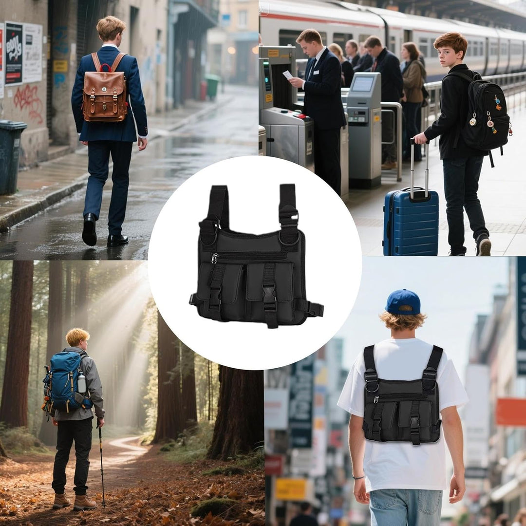 Dynamic shot: Man running with Dravon adjustable vest, movement blur, highlighting athletic use