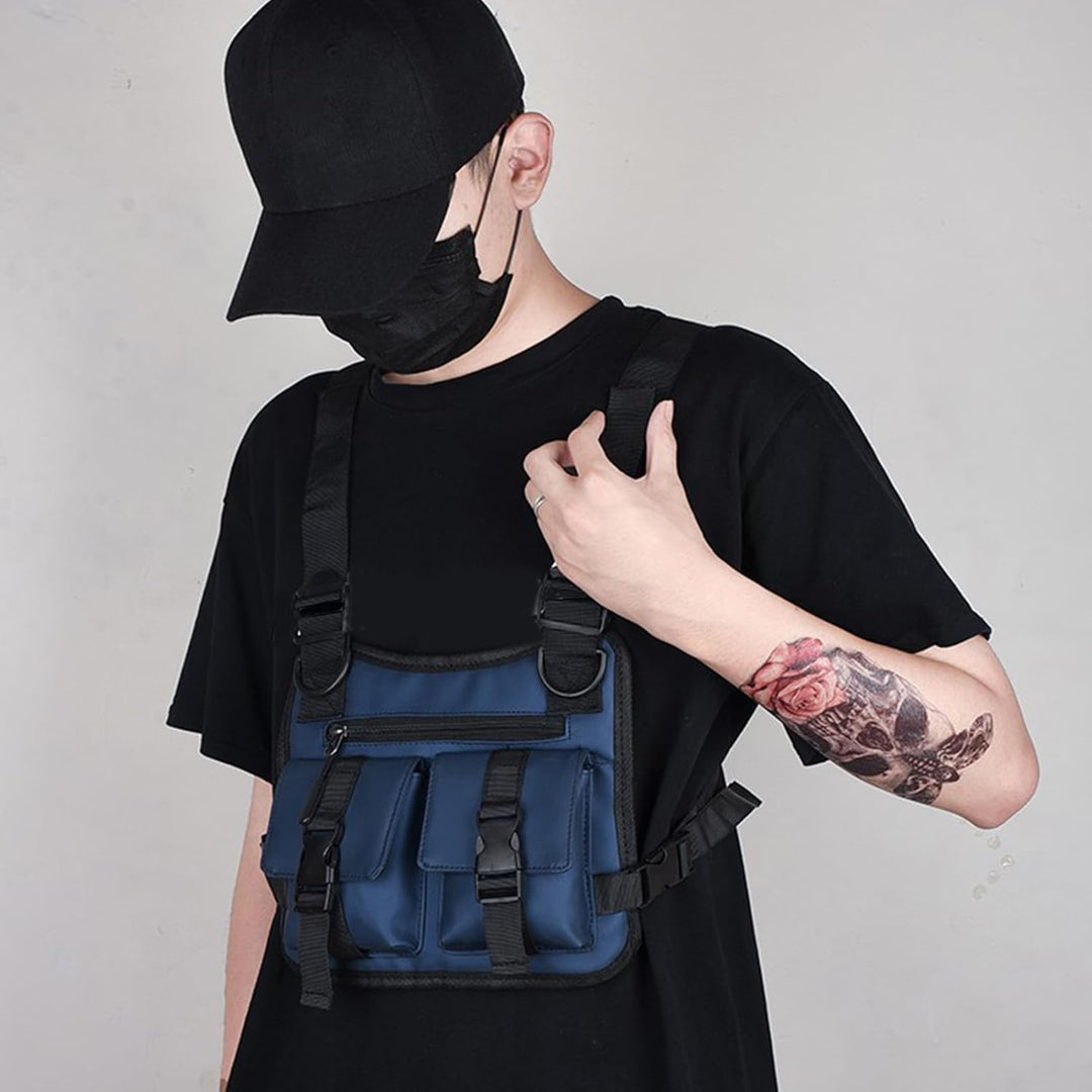 Dravon men's vest in action, worn by a runner, showcasing its lightweight and adjustable features