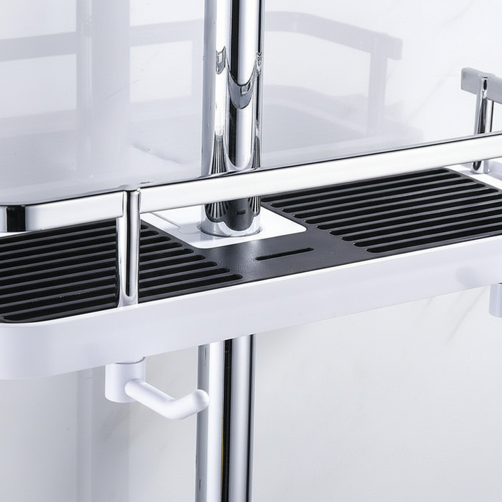 Modern bathroom shower caddy with powerful suction cup, essential home decor and storage
