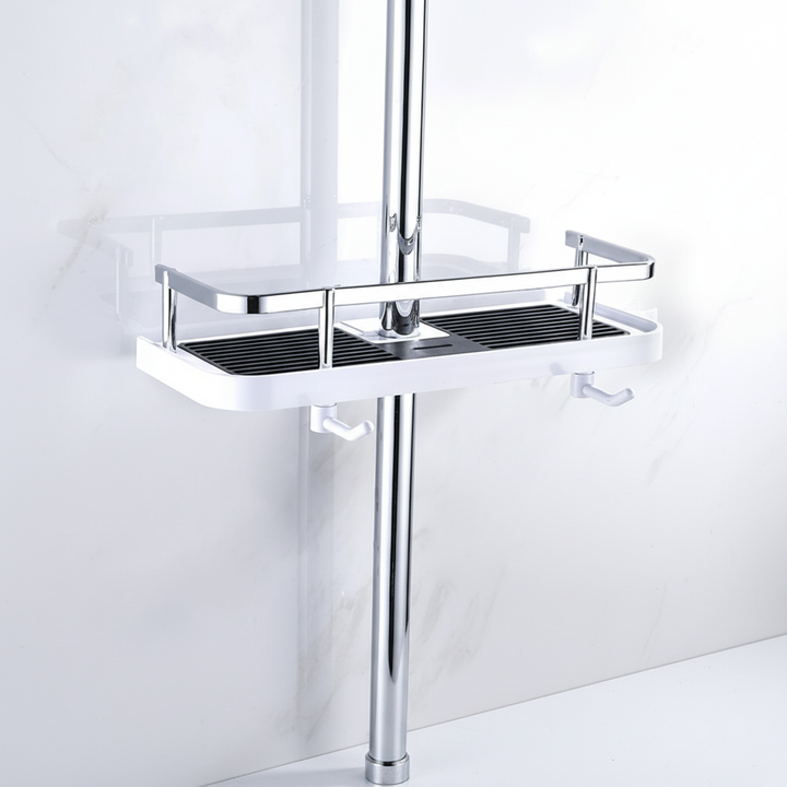 Griplyst bathroom shower shelf, suction cup attached for easy drill-free installation and organization