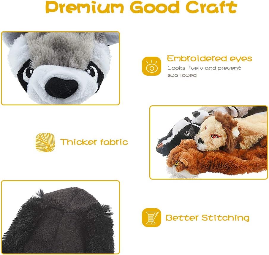Set of 5 stuffing-free durable dog toys, perfect for pet enrichment and chew time