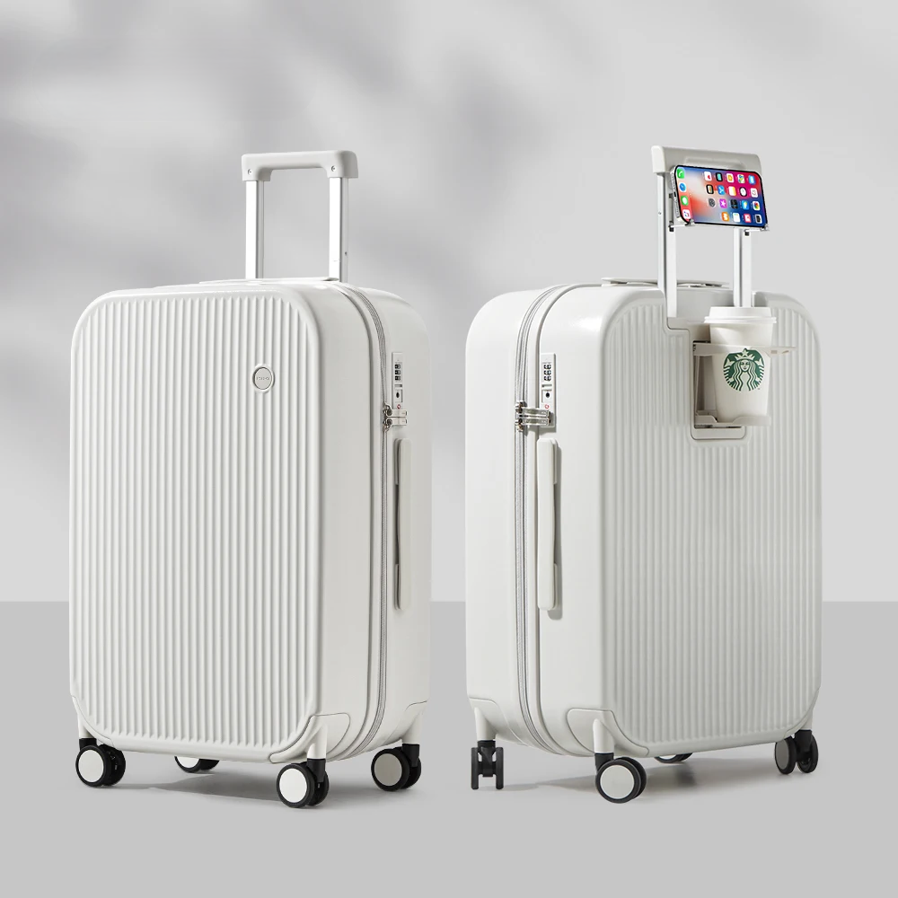 Detail of the strong zipper and secure lock system on a durable hard-shell travel bag for peace of mind.