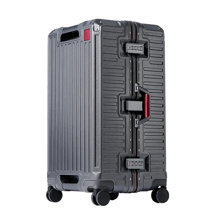 Durable hard shell suitcase with wide grip handle & spinner wheels for smooth travel.