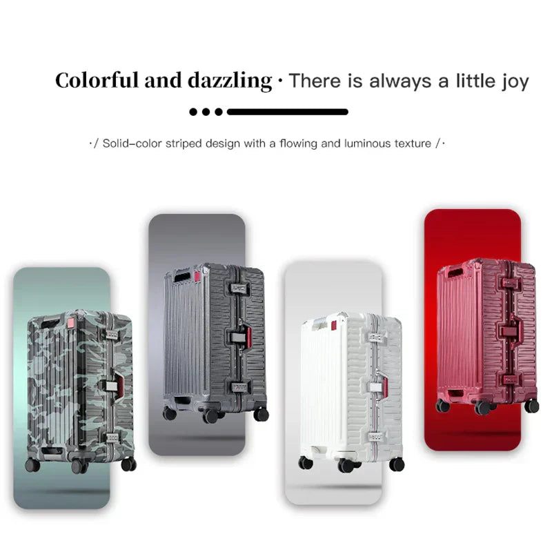 Robust hard shell suitcase with wide grip handle, built for durable travel and smooth, easy journeys.