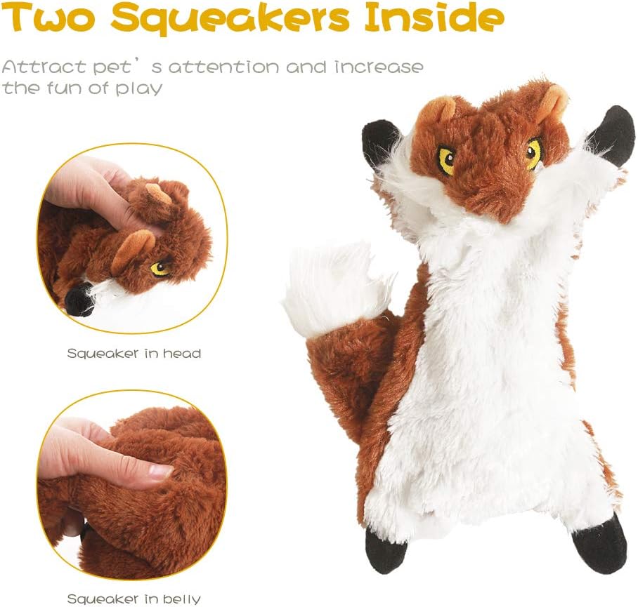 Chew resistant squeaky dog toy pack, durable stuffing-free pet supplies for interactive play