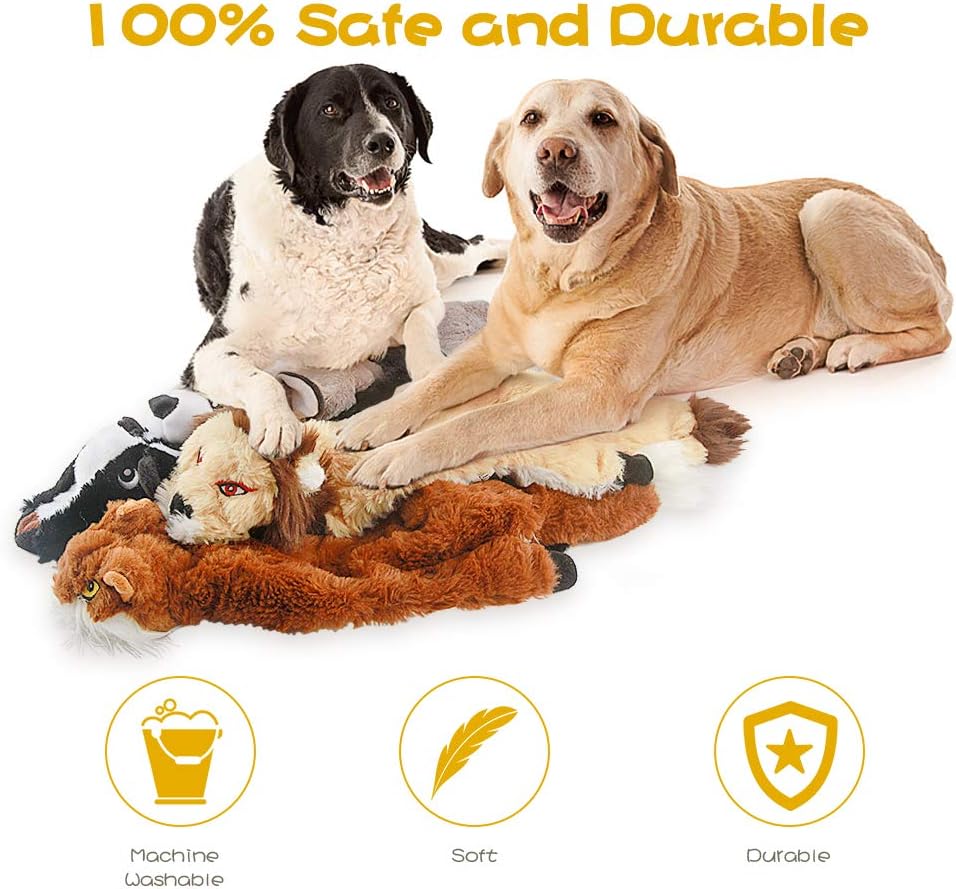 Close-up of a durable squeaky stuffing-free dog toy, pet-safe material chew toy