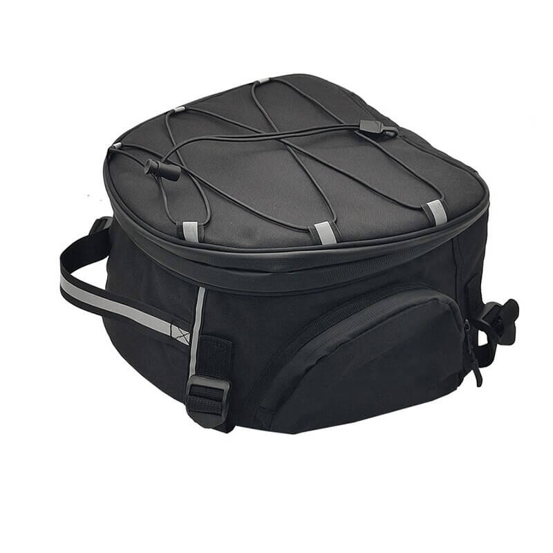 Durable water-resistant motorcycle gear bag with multiple compartments for organized travel. Unisex design.