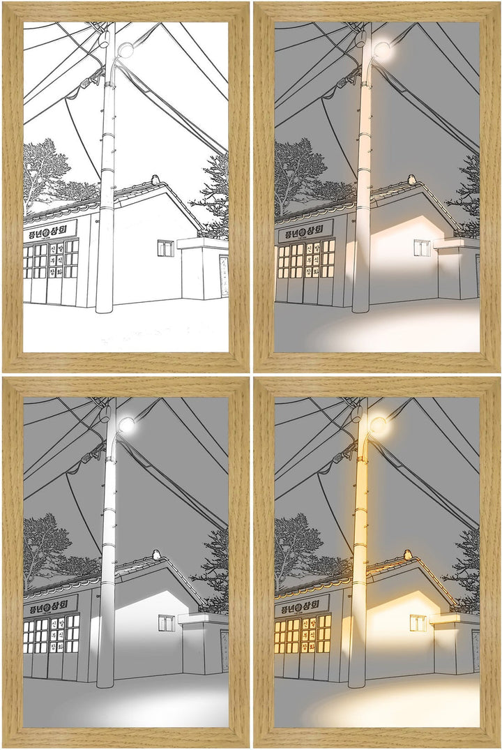 Artistic LED lighting painting, enhancing home decor with its dynamic light effects.