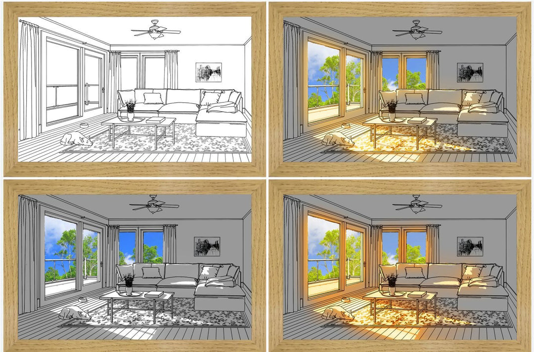 Sleek LED lighting painting, offering customizable mood lighting for home decor.