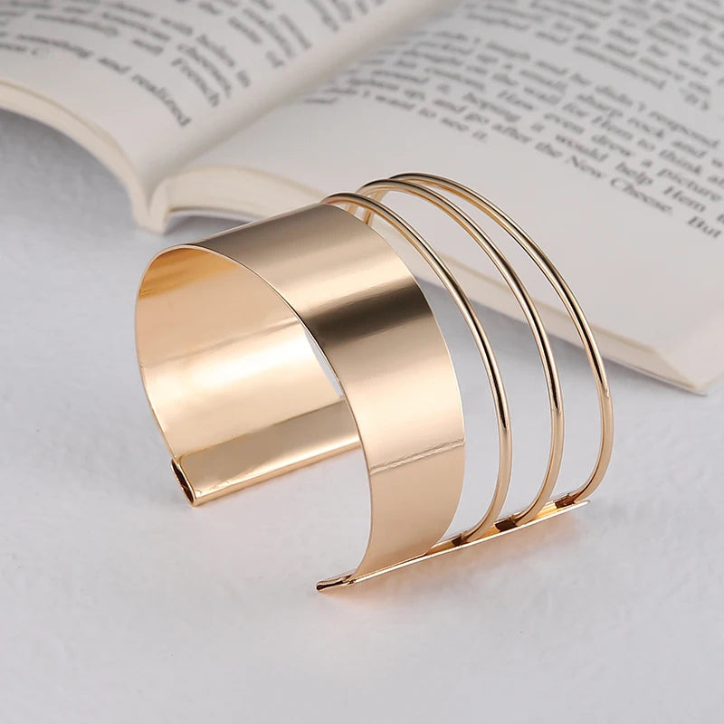 Unisex edgy punk cuff bracelet, a solid stainless steel bangle designed for a unique and rebellious fashion.