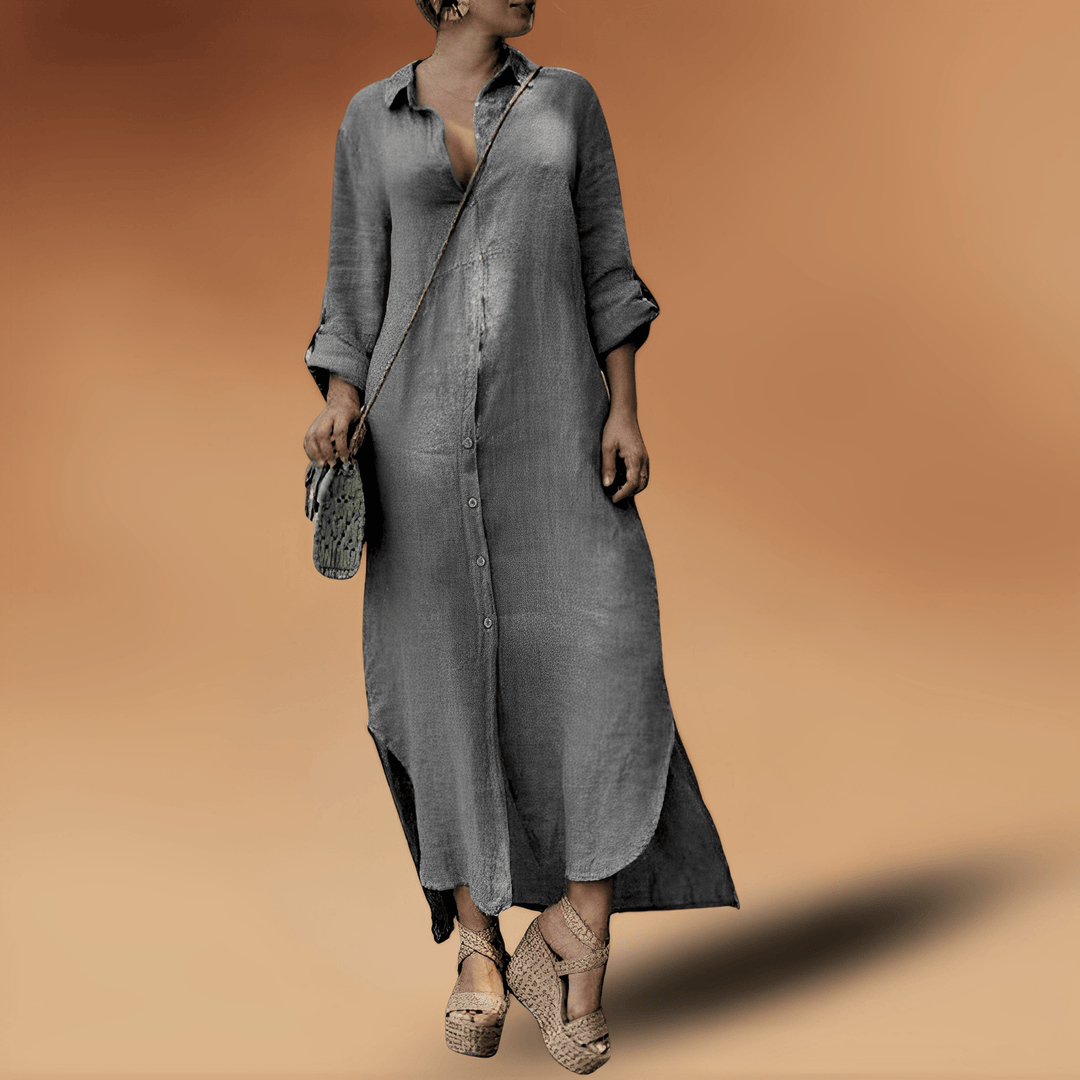 Effortless women's sleeveless midi summer dress in light, breathable fabric. Perfect for casual everyday wear or vacation.