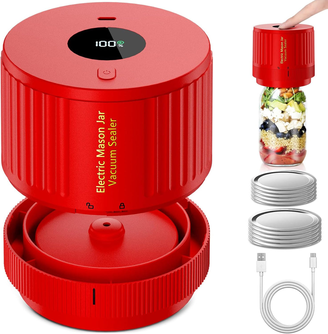 Compact electric mason jar sealer, perfect kitchen gadget for efficient food preservation