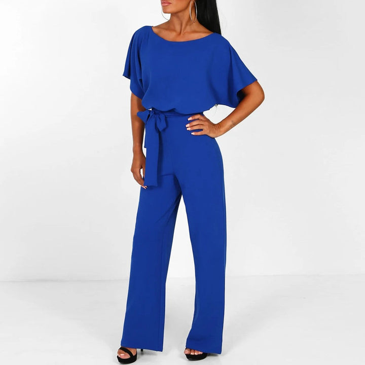 Chic women's AuraElegance jumpsuit, a stylish and versatile evening outfit.