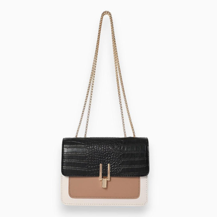 Stylish light blue faux leather women's flap shoulder bag, elegant Amélie design, great for everyday or special occasions.