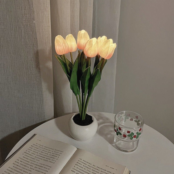 Unique flower design LED lamp, an excellent gift idea and a charming home accent to brighten up any living space.