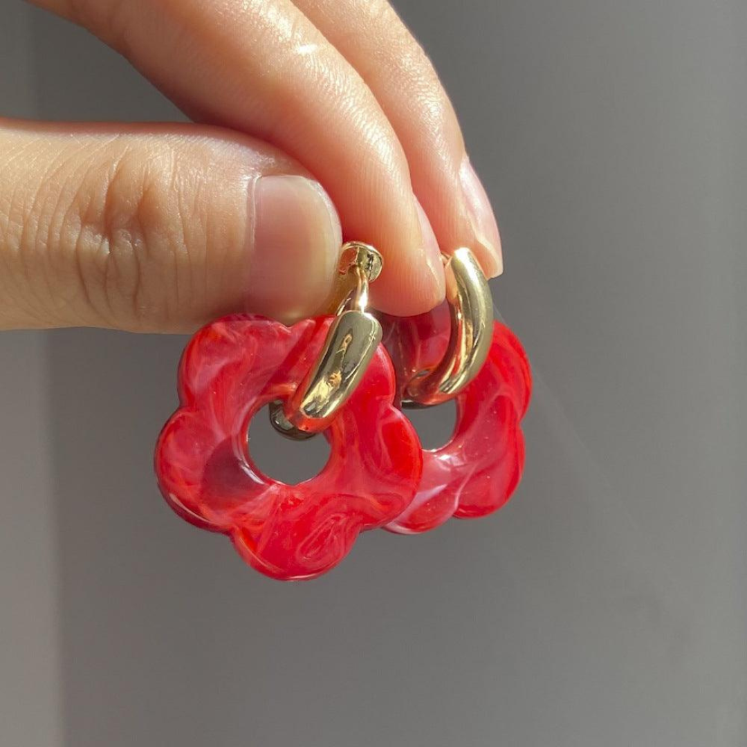 Women's gold plated floral drop earrings, a stunning addition to any jewelry collection.